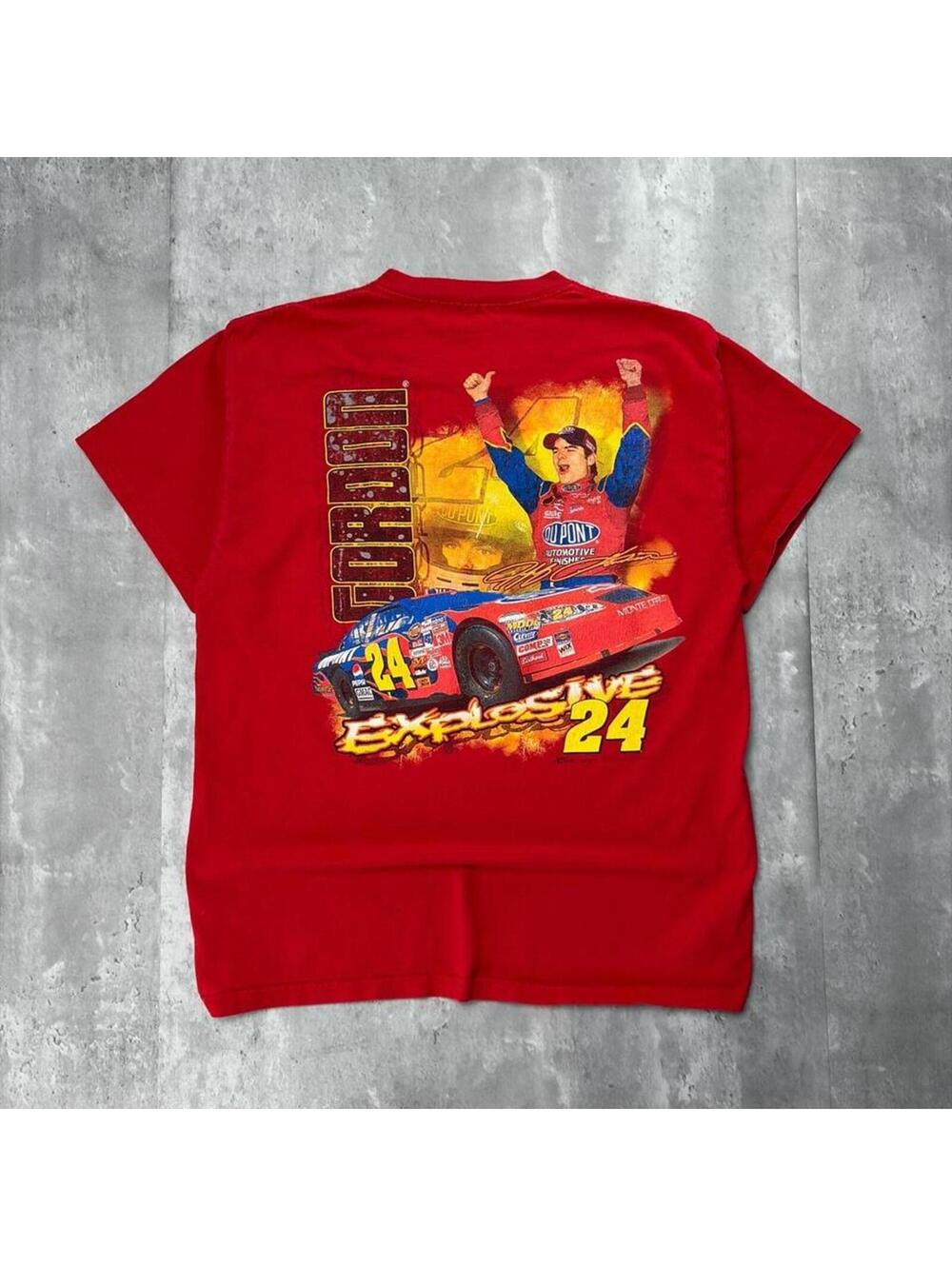 Vintage Red Jeff Gordon 24 DuPont NASCAR Racing T Shirt - Picture 2 of 8
